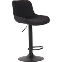 CLP Barhocker Lentini Stoff drehbar mit Höhenverstellung | Farbe schwarz Gestell Farbe schwarz