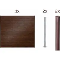 Alberts Dichtzaun ALBERTS "Palitio, Profilhöhe 150 mm", braun (holzdekor dunkel, zum aufschrauben), H:180cm, Aluminium, Zaunelemente, Dichtzaun, Aluminium, verschiedene Dekore und Längen