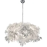 TRIO REALITY LEUCHTEN Kronleuchter "Leavy", weiß (weiß nickel), 4, Ø 70cm H: 150cm, 1 Stk., Leuchten, Hängelampe Blatt Design, Pendelleuchte exkl 4xE14 max 28W, Kronleuchter