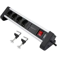 Olympia SL 2425 U, 1,5 m, Drinnen, 1,5 mm², Schwarz, Silber, Aluminium, 4 AC-Ausgänge