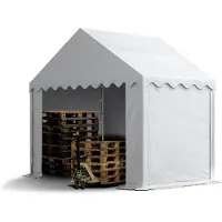 TOOLPORT Lagerzelt 3x2 m Zelthalle Unterstand Weidezelt PVC Plane 700 N wasserdicht in weiß