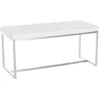 CLP Edelstahl Küchenbank Barci Kunstleder I Moderne 2er-Sitzbank Mit Polsterung Für Esszimmer Und Küche Und Büro I Sitzhöhe 48 CM, Farbe: weiß