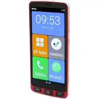 Olympia NEO+ Senioren Smartphone 5,5 Zoll mit Notruftaste Ladestation 4G Dual SIM Rot