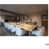 SLV Glas Hängelampe Pantilo Convex, dimmbar, chrom / silber, für Wohn- / Esszimmer, Metall, Modern, Pendelleuchte