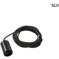 SLV 132690 FITU, Pendelleuchte, A60, rund, schwarz, 5 m Kabel mit offenem Kabelende, max. 60 W