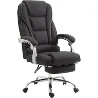 CLP Bürostuhl Pacific mit Stoffbezug | Schreibtischstuhl mit Laufrollen | Relaxsessel mit ausziehbarer Fußstütze | Max. Belastbarkeit 150 kg, Farbe: schwarz