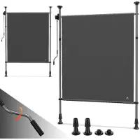 Strattore Ausziehbare Klemmmarkise / Senkrechtmarkise höhenverstellbar 100 x 310 cm - Anthrazit