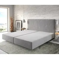 DELIFE Boxspringgestell Dream-Well Mikrofaser Grau 200x200 cm