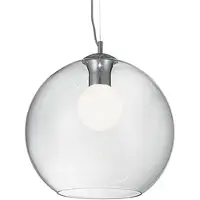 Ideal Lux Nemo SP1 D40, Oberfläche, Transparent, Chrom, Glas, Metall, Esszimmer, IP20, 1 Glühbirne(n)