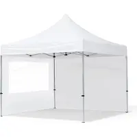 TOOLPORT 3x3m Aluminium Faltpavillon, inkl. 2 Seitenteile, weiß
