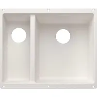 BLANCO SUBLINE, Unterbauspüle, Rechteckig, Silgranit, Weiß, 2 Becken, Rechteckig
