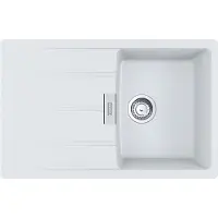 Franke Spüle CENTRO CNG 611-78 in GLACIER mit Excenterbedienung Drehknopf Edelstahl / Ausschnittmaß 760 x 480 mm R15 / Granitspüle