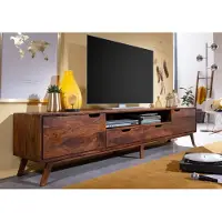 MASSIVMOEBEL24.DE TV-Board Sheesham 220x40x48 walnuss gewachst MALMÖ 2 #123