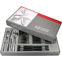 Justinus Bestecke 150tlg Twist Komplett-Besteck-Set für 30 Personen Messer Gabel Löffel Edelstahl