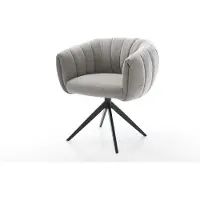 DELIFE Drehstuhl Jada-Flex Strukturstoff Soft Grau Kreuzgestell breit Schwarz 360° drehbar Wippfunktion Taschenfederkern