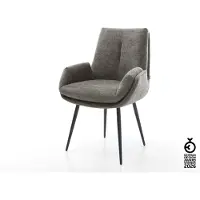 DELIFE Esszimmerstuhl Clea-Flex Bouclé Soft Schlamm 4-Fuß konisch Schwarz