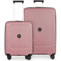 Hauptstadtkoffer Kotti - Kofferset 2 teilig, Handgepäcktrolley + großer Koffer XL erweiterbar, robuste Hartschale, leichte Trolleys, Gepäck-Set Flugzeug Check-In & Hand Luggage,Rose