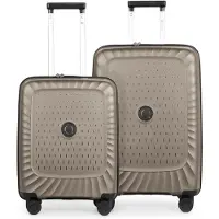 Hauptstadtkoffer Kotti - Kofferset 2 teilig, Bordkoffer + mittelgroßer Koffer, robuste Hartschale aus recyceltem PP-Material leichte Trolleys Polypropylen Hartschale, 4 Rollen, TSA-Schloss,Champagner