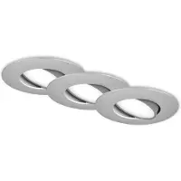 Briloner LED Einbaustrahler Bad 3er Set IP65 Wasserfest Dimmbar Schwenkbar Silberfarbig
