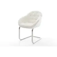 DELIFE Freischwinger Gaio-Flex Bouclé Soft Beige Freischwinger flach Edelstahl