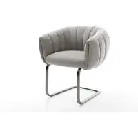 DELIFE Freischwinger Jada-Flex Strukturstoff Soft Grau Freischwinger flach Graphit Taschenfederkern