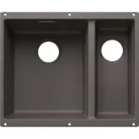 BLANCO SUBLINE, Unterbauspüle, Rechteckig, Silgranit, Grau, 2 Becken, volcano grey
