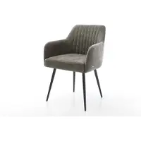 DELIFE Esszimmerstuhl Greg-Flex Bouclé Soft Schlamm 4-Fuß konisch Schwarz Taschenfederkern