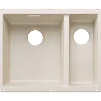 BLANCO SUBLINE, Unterbauspüle, Rechteckig, Silgranit, Weiß, 2 Becken, soft white