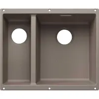 BLANCO SUBLINE, Unterbauspüle, Rechteckig, Silgranit, Braun, 2 Becken, tartufo
