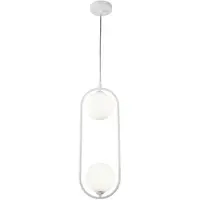 Casa Padrino Luxus Hängeleuchte Weiß / Weiß 17 x 12 x H. 48 cm - Moderne Pendelleuchte