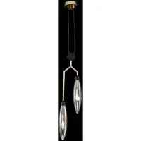 Casa Padrino Luxus Hängeleuchte Mattgold / Schwarz 17,5 x 6,5 x H. 64 cm - Moderne Pendelleuchte