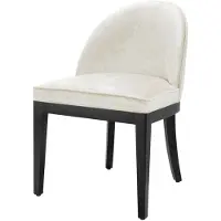Casa Padrino Luxus Esszimmerstuhl Altweiß / Schwarz 55 x 61 x H. 84 cm - Luxus Möbel