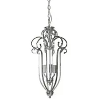 Casa Padrino Hängeleuchte Industrie Design Deckenleuchte in Silber Nickel, Durchmesser 28,5 x H 55 cm - Luxus Metall Deckenlampe