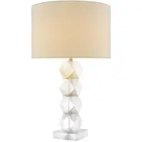 Casa Padrino Designer Milchglas Tischleuchte 16 x 48 x H. 84 cm - Hotel Restaurant Tischlampe