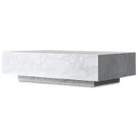 Casa Padrino Luxus Couchtisch Weiß 100 x 100 x H. 35 cm - Quadratischer Wohnzimmertisch aus Carrara Marmor - Marmortisch - Luxus Qualität