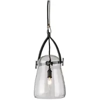 Casa Padrino Luxus Hängeleuchte Schwarz Ø 20,3 x H. 41,3 cm - Pendelleuchte mit rundem Glas Lampenschirm
