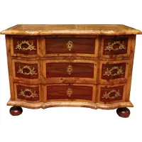 Casa Padrino Barock Kommode Braun Intarsien 127 cm mit edlen Verzierungen
