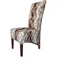 Casa Padrino Limited Edition Designer Chesterfield Esszimmer Stuhl Leopard - Club Möbel