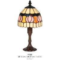 Casa Padrino Tiffany Tischleuchte Ø 15 x H. 29 cm - Tiffany Hockerleuchte - Tiffany Schreibtischleuchte