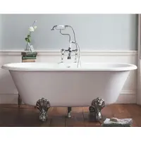 Casa Padrino Jugendstil Badewanne Naturstein freistehend 1700mm BBlan Weiß - Freistehende Retro Antik Badewanne