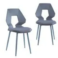 Trisens 2er 4er Set Design Stühle Esszimmerstühle Küchenstühle Wohnzimmerstuhl Bürostuhl Kunststoff , Menge:2 St.;Farbe:Grau / Grau