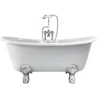 Casa Padrino Jugendstil Badewanne Naturstein freistehend 170 x 80 x 67 cm BCha Weiß - Retro Antik Badewanne, Füsse:Weiß Standard Classical