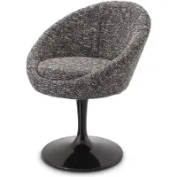 Casa Padrino Luxus Esszimmerstuhl Schwarz 67 x 57 x H. 78,5 cm - Drehstuhl im 60er Jahre Design - Luxus Esszimmer Möbel