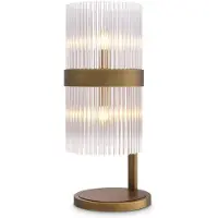 Casa Padrino Luxus Tischleuchte Antik Messingfarben 28 x 23,5 x H. 60,5 cm - Elegante Schreibtschleuchte im Retro Stil - Luxus Kollektion