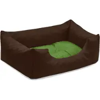 BedDog Hundebett MIMI, Hundesofa,Hundekissen,(S) ca. 55x40x17cm,GREEN-FIELD (braun/grün)