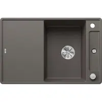 BLANCO AXIA III 45 S-F, Bündiges Waschbecken, Rechteckig, Silgranit, Grau, 2 Becken, Rechteckig