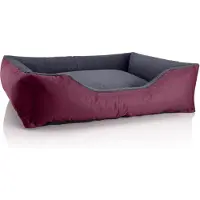 BedDog Hundebett TEDDY, Hundesofa,(XL) ca. 100x85x23cm,CHERRY-ROCK (bordeaux/grau)