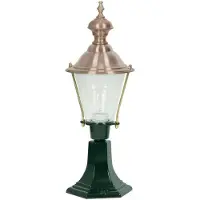 Casa Padrino Jugendstil Garten Stehleuchte Grün / Kupfer Ø 19 x H. 56 cm - Gartenlaterne - Gartenleuchte - Nostalgische Garten Beleuchtung - Nostalgische Garten Leuchten