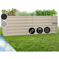 Blumfeldt Hochbeet aus Metall, Wetterfestes Stahl-Hochbeet für Balkon & Garten, Rostfreies Hochbeet Verzinkt, Freistehende Hochbeete 200x100x60 cm, 1200L Pflanzkübel Groß für Blumen, Obst, Gemüse
