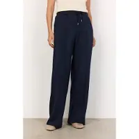 Soyaconcept Schlupfhose "SC-BANU 265", Damen, Gr. S (36), N-Gr, blau (navy), Jersey, Obermaterial: 48% Modal, 48% Polyester, 4% Elasthan, unifarben, lang, Hosen Schlupfhose, Viskosemischung